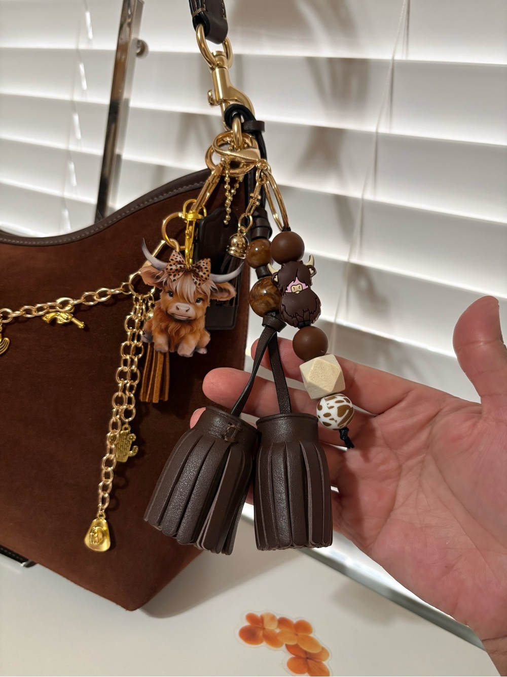 🤎Coach Laurel Bag Suede Shoulder tassel - Picture 3 of 10